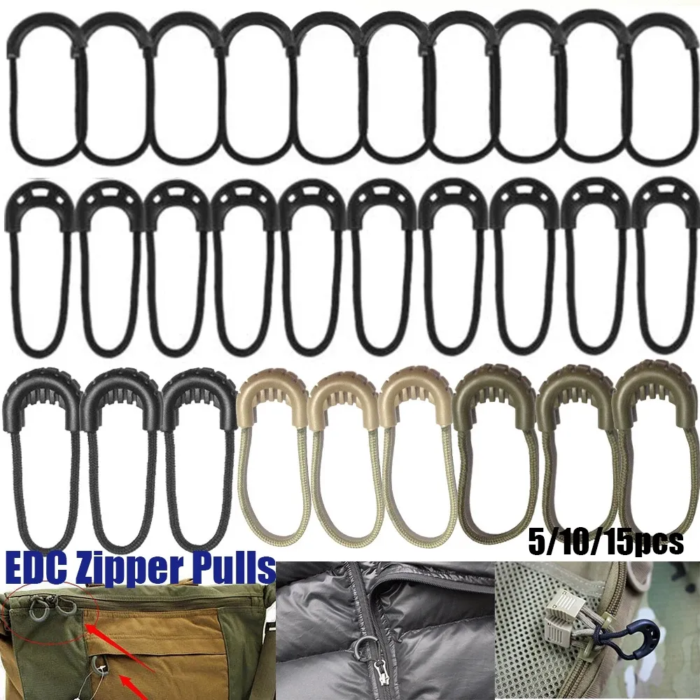 5 Colors Bags Clip Buckle Suitcase Tent Backpack Zip Puller Replacement Zipper Pull Ends Lock Zips Cord Rope Pullers