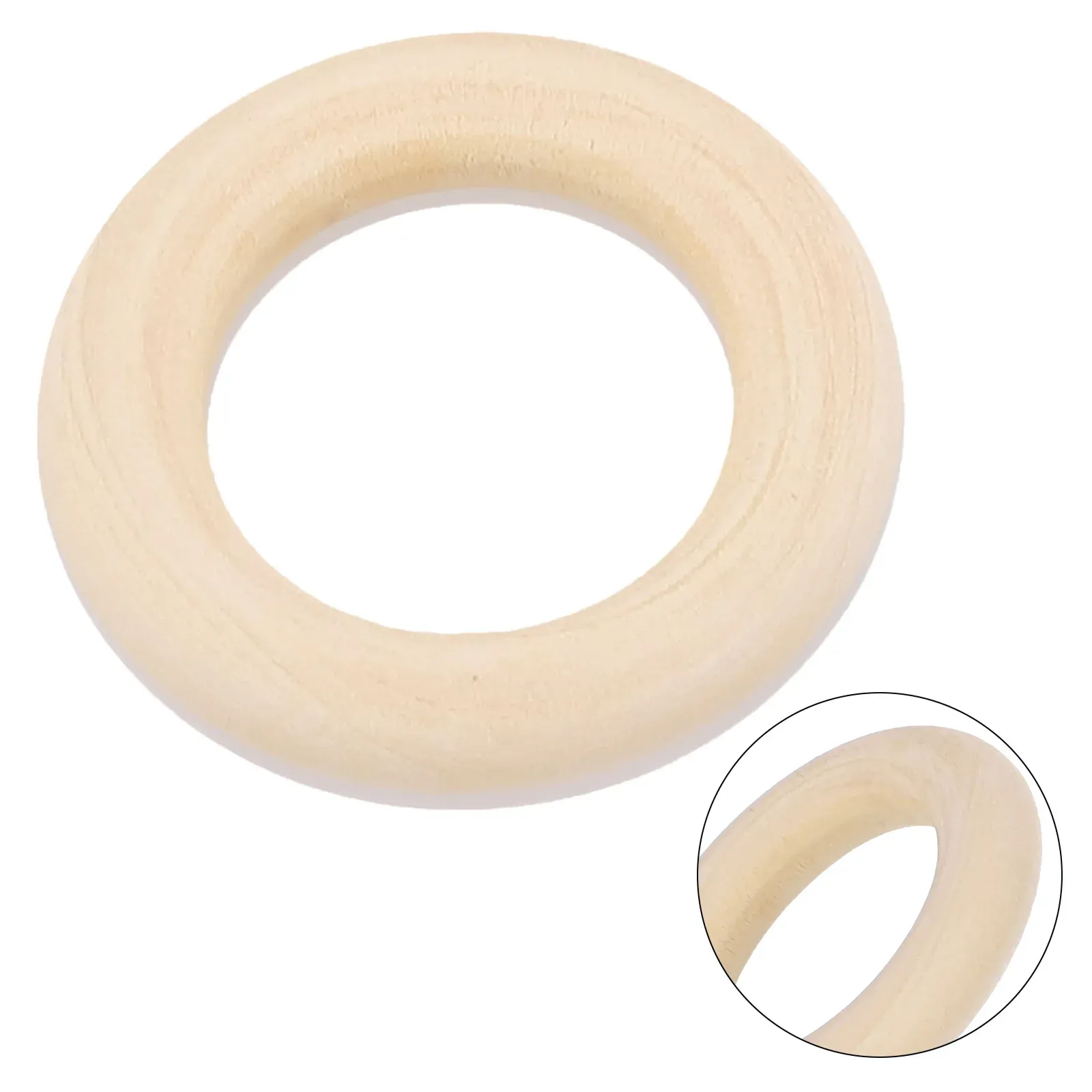 Unfinished Wooden Rings Multiple Sizes Solid Color Natural Wood Circle Rings For Macrame Craft Jewelry Decorative Wooden Hoops