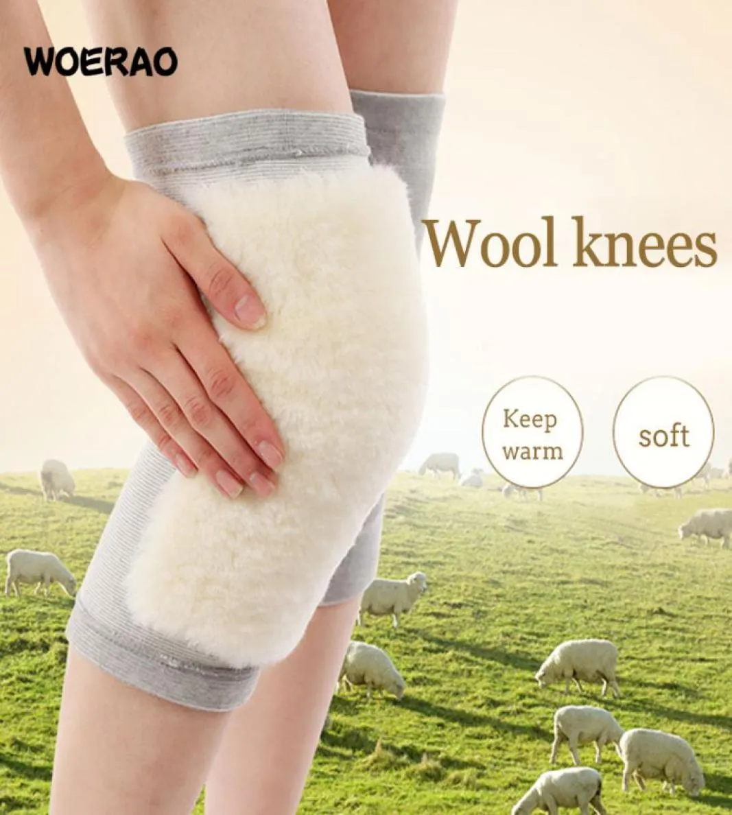 Woerao Woman Wino Wool Knee Knee Wygodne ciepłe oddychanie do joggingu wsparcie kolan do siatkówki na siłowni Cykloman SP4098643