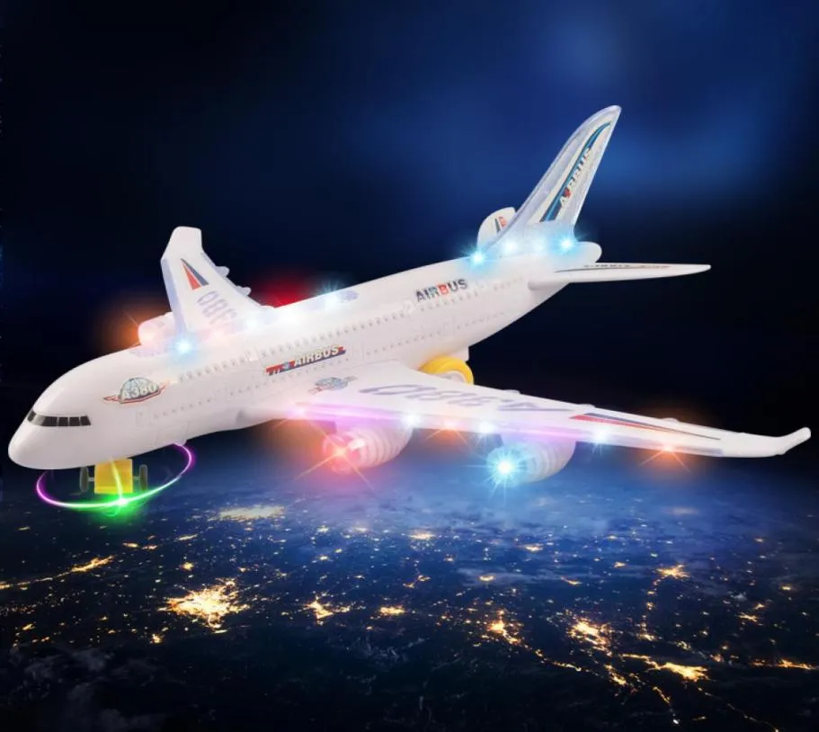 새로운 미니 에어 버스 A380 모델 비행기 전기 플래시 라이트 사운드 유니버설 LED 어린이를위한 플라잉 장난감 3707759