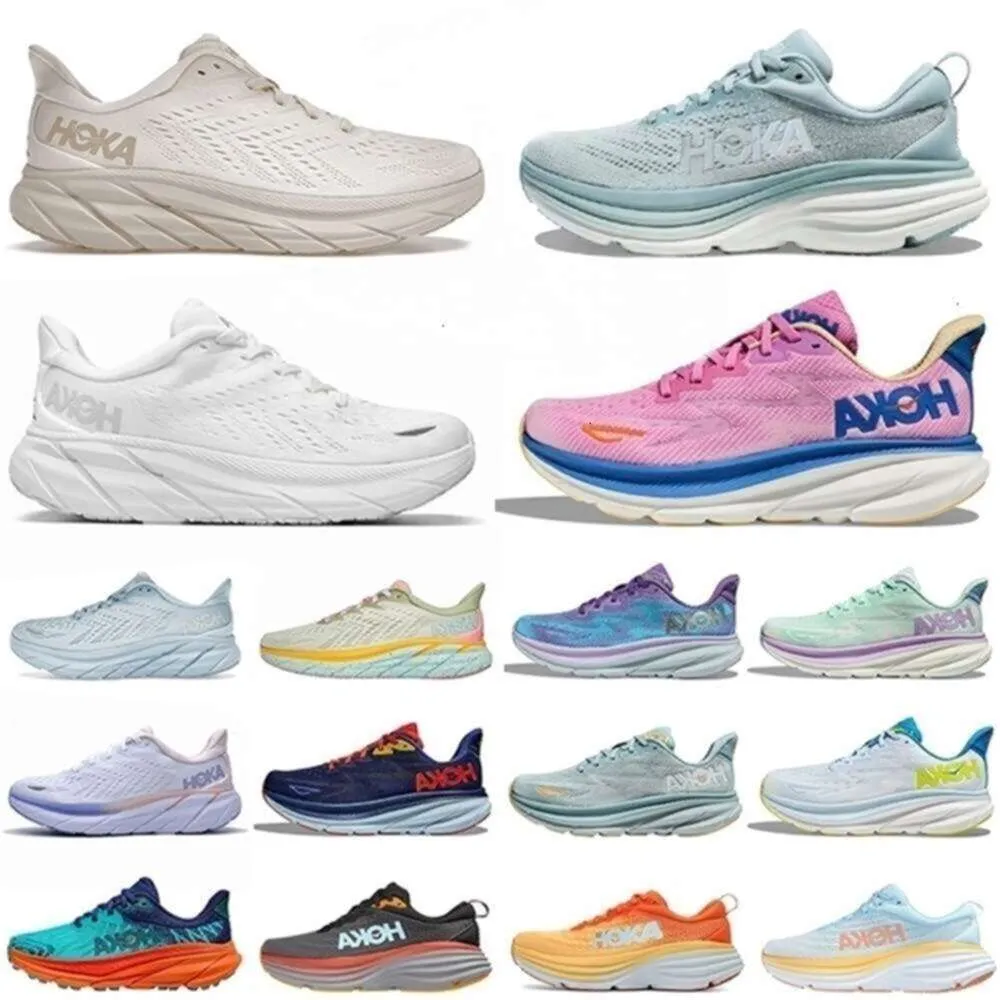 Clifton Classic 8 9 Running Shoes Top Womens Mens Bondi 8 Athletic Designer Hokah Hokahs Assorbimento della moda stradale da uomo Top Women Times 36-47