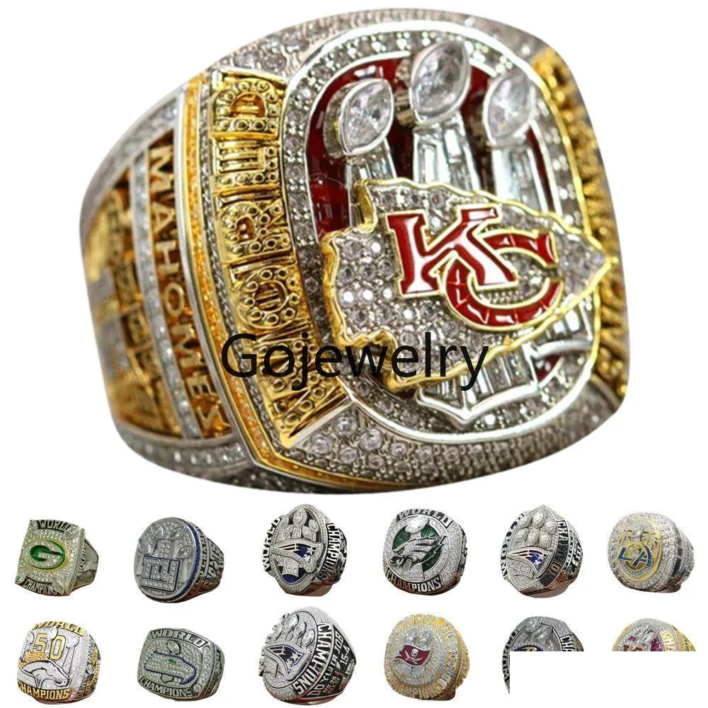 Bandringen luxe kampioenschapsringset Designer 14K Gold KC Champions voor herendames diamant sport sieraden drop levering sieraden ot93v