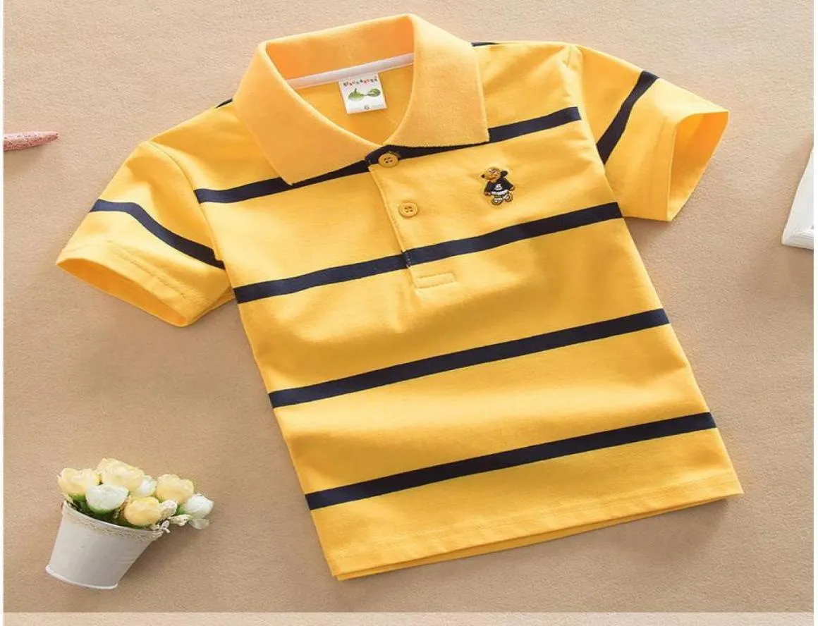 2018 Fashion Summer Kids Boy Polos Korte shirt Tops Katoenpolo shirts Hoge kwaliteit Stripe Boys shirts kleding Kinder kleding764124725