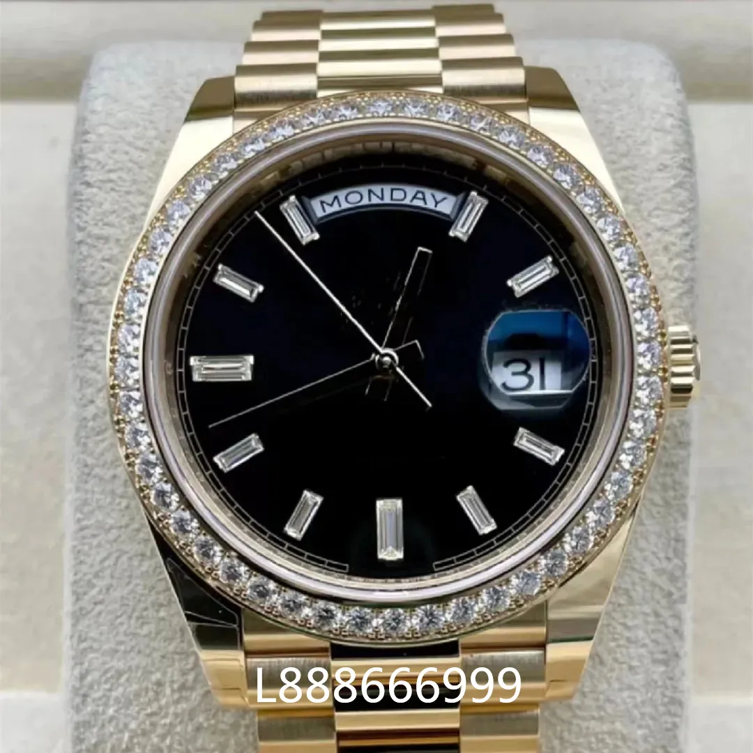 남성 기계식 시계 40mm M228348RBR-0039 블랙 록 설탕 다이아몬드 사파이어 다이얼 904L 휴일 선물 감시