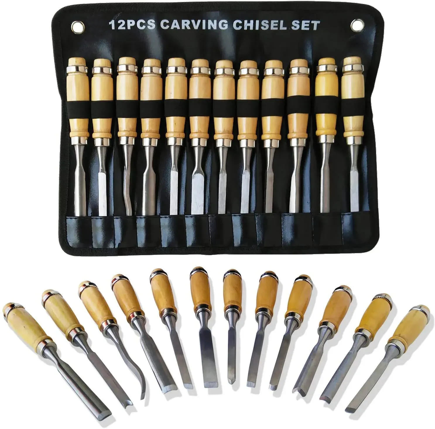 12st Wood Chisel Tool Set Woodworking Chisels Wood Carving Tools Trimning Down Woodworking Lathe Gouges Tools Nybörjare