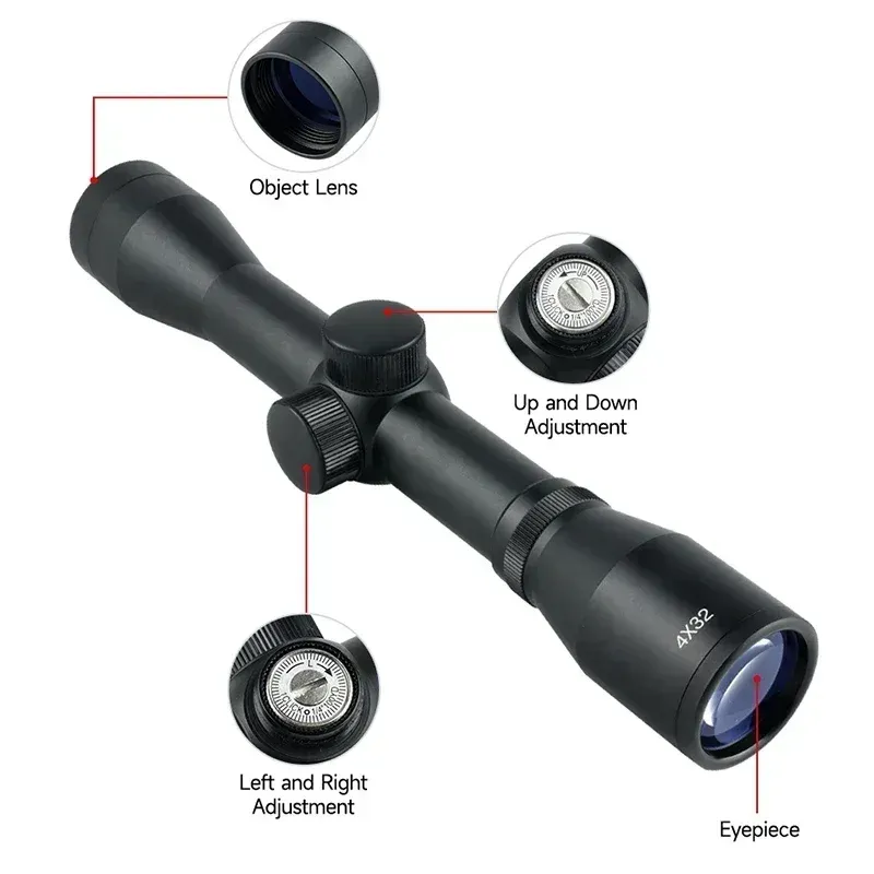 4x32 1,5-5x32ir 2-6x32aoe metall armbågen Kort gevärskal Optical Reflex Telescope jakt hologram syn Taktiskt tillbehör