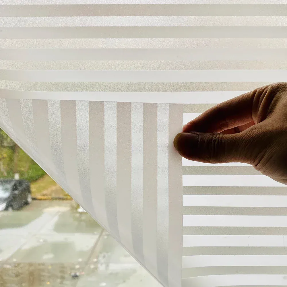 Films de fenêtre mat 3D Film de fenêtre en vinyle Verre auto-adhésif Film Grosted Tint Opaque Intimité Glass Sticker pour les décalcomanies de la fenêtre Home
