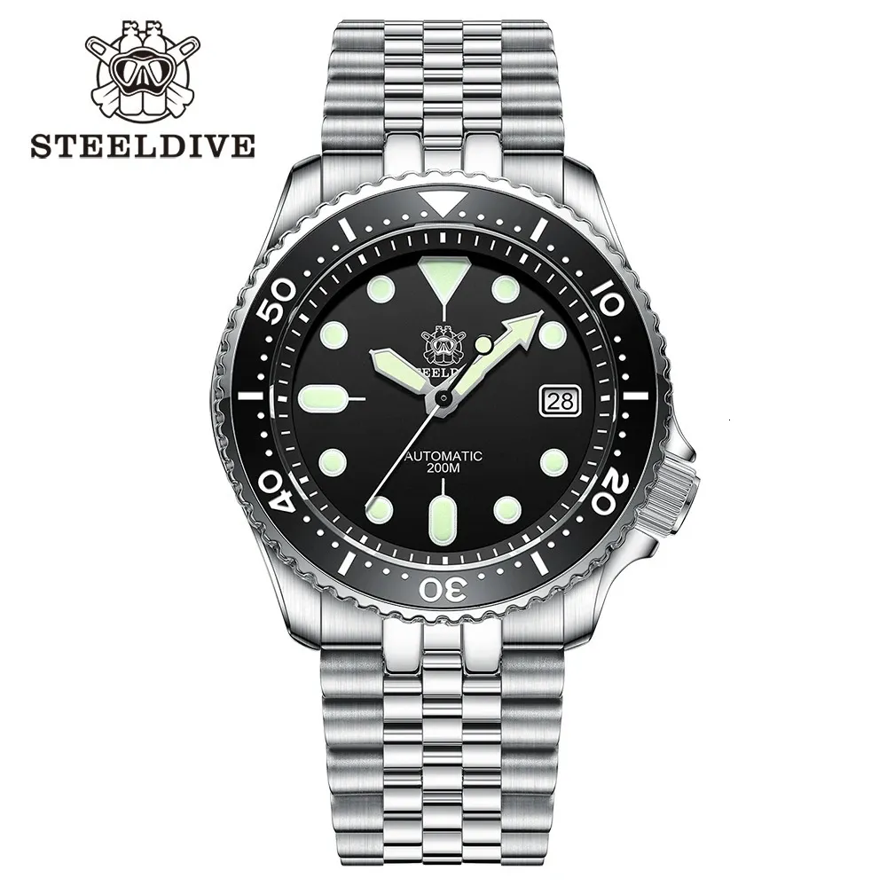 Steeldive SD1996 Erkek Dalış İzle Dive Watch Otomatik Mekanik Erkekler İzle NH35 Bilezik 41mm Diver Watch Erkekler Saatler 240409