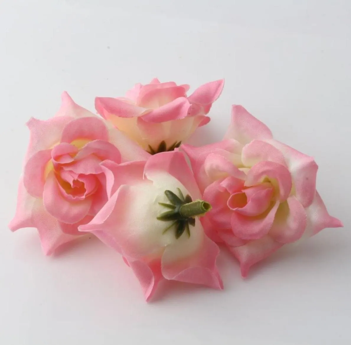 300pcsピンクのバラの花の頭の人工花の結婚式の飾る花5cm8940195