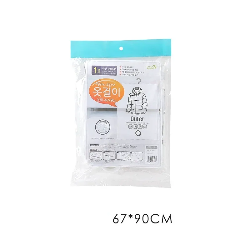 Transparent Vacuum Bags For Clothes Hanging Closet Wardrobe Organizer Zip lock Luggage Travel PE Plastic Storage Bag Vacuum Pump