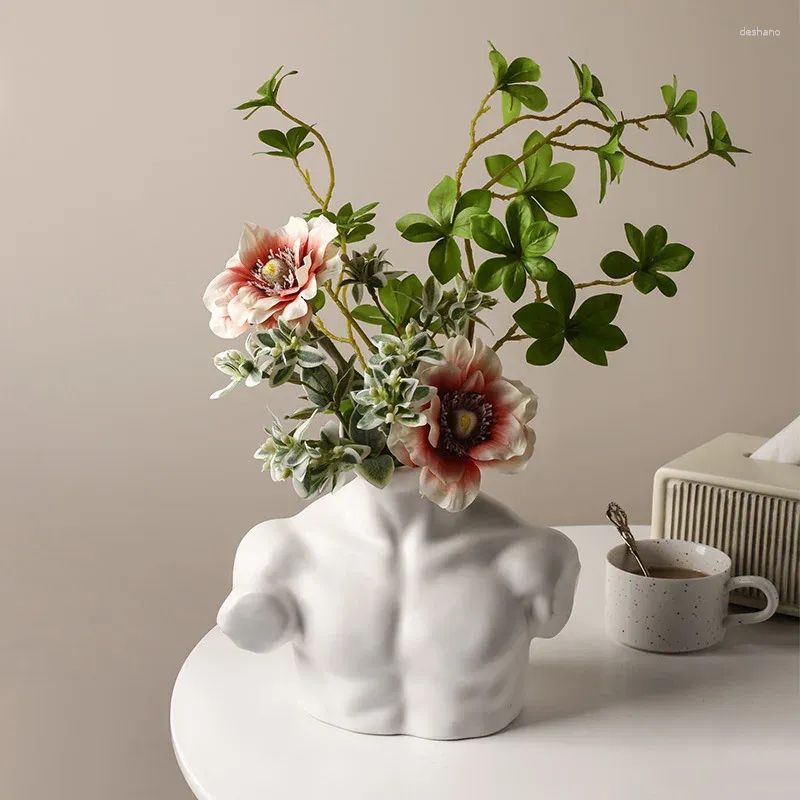 Wazony nordycki ceramiczny wazon wazon srebrne poszycie górne kwiat garnka rzeźba