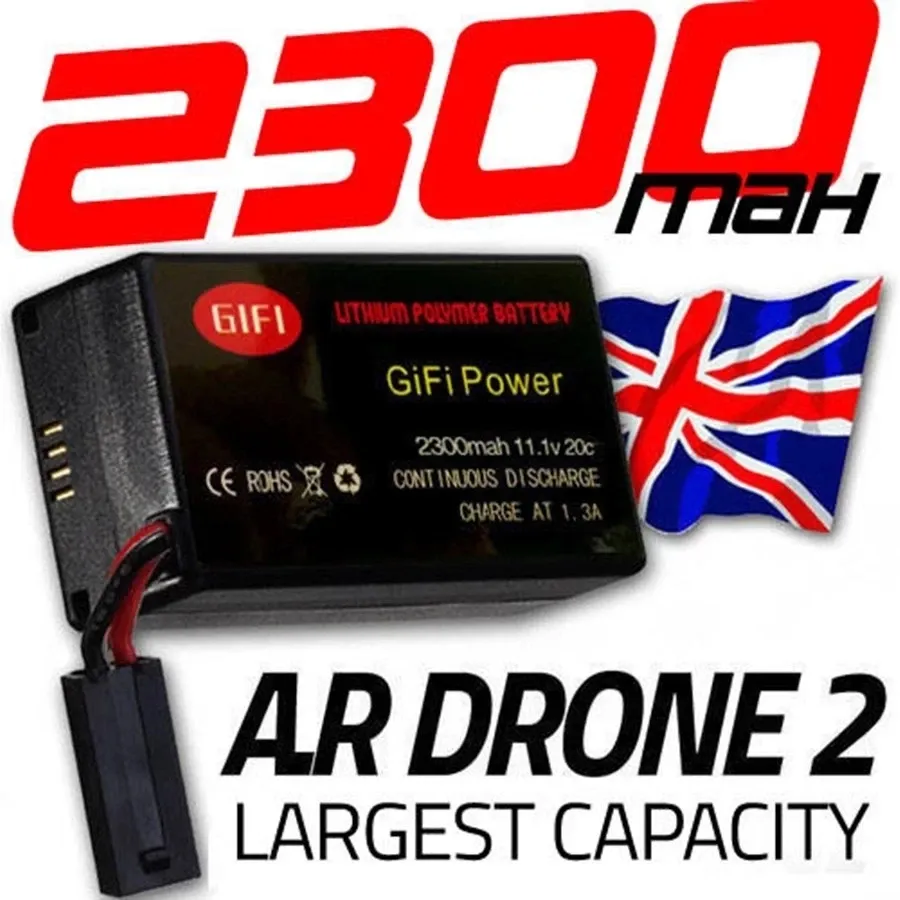 Kameror 2300mah Li Po Highcapacity Battery för Parrot AR Drone 2.0 Quadcopter 11.1V 25C Hög kvalitet