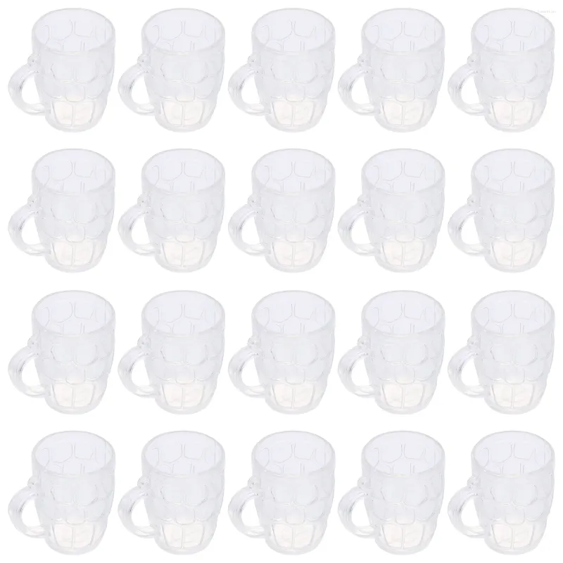 Tasses jetables pailles tasse de bière enfants jouent à la nourriture toys mini boisson tasse en plastique transparent transparent accessoires réfrigérateur