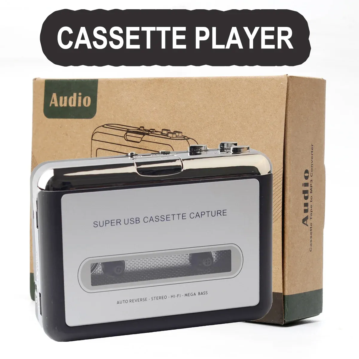 Players Cassette à plusieurs usage Lecteur MP3 / CD Audio Auto Auto Inverse USB Cassette Tape lecteur Construit In Mic Cassette Mp3 Converter Walkman