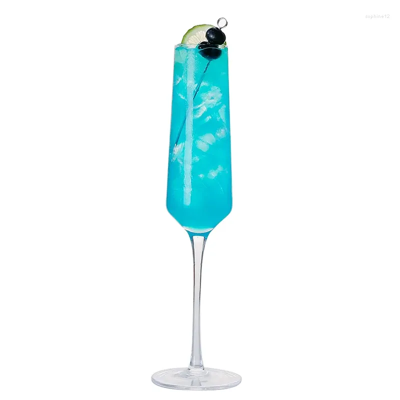 Copos de vinho 4pcs 200ml Cocktail de flauta de champanhe elegante e elegantes xícaras de chumbo sem chumbo