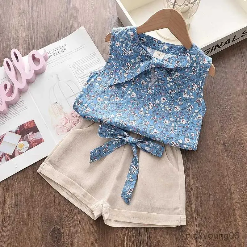 Kleidungsstücke Menoea 2-Pieces Sets Baby Girls Mode Kleidung für Kinderkleidung Kleidung neue Sommerkinder Plaid Hosenträger Weste Hosen Anzüge Outfits