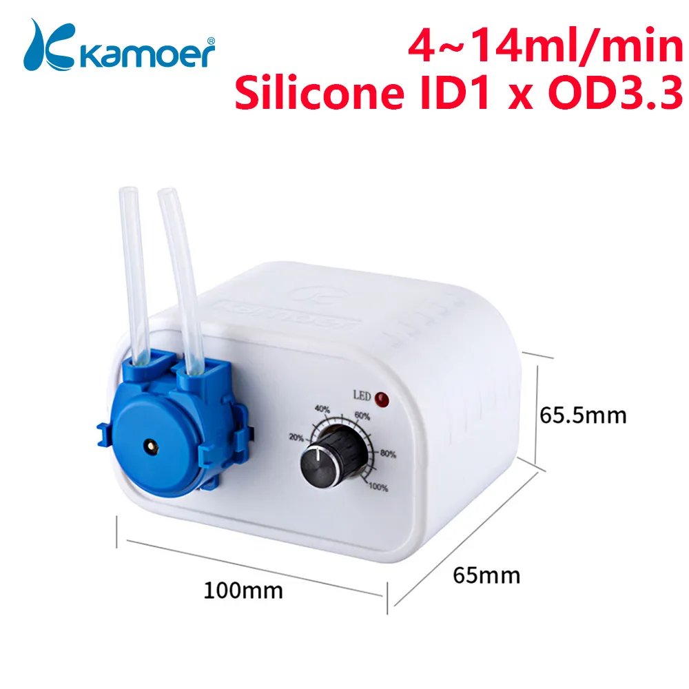 Kamoer NKCP Micro Peristaltic Pump 12V med strömförsörjning Justerbar flödeslaboratorium Doseringspump Silikonpumprör