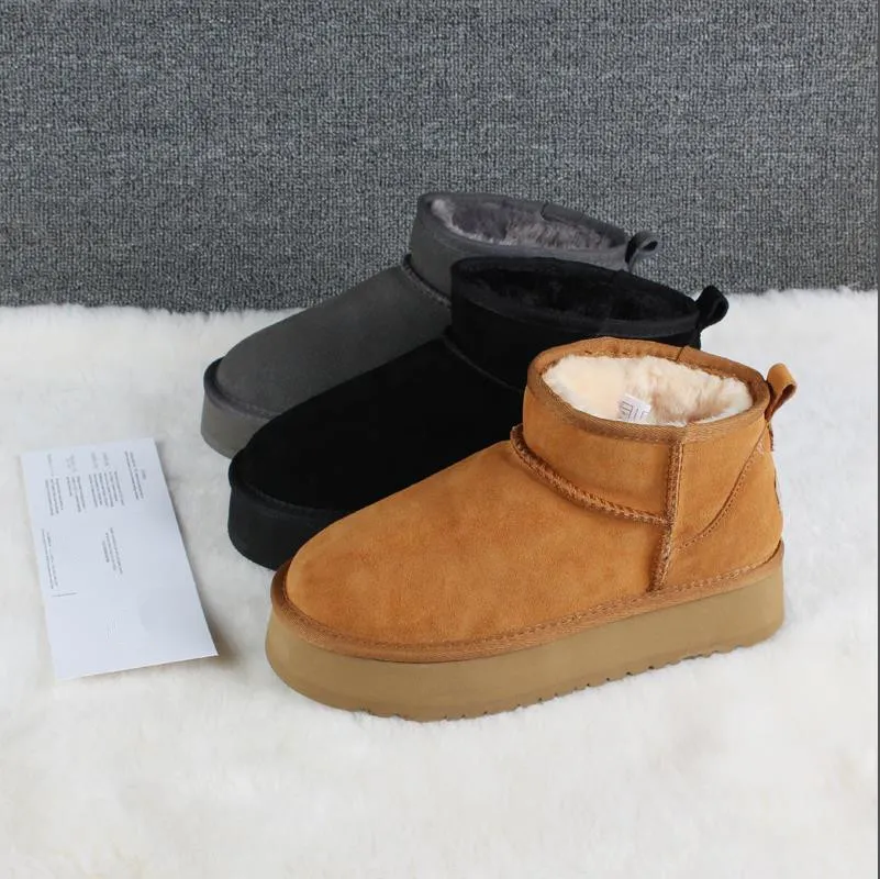 2024 Nieuwe Designer Snow Winter Winter Women Boots Loafers Sneakers Platform Australië Tazz Boots Tasman Slippers Ultra Mini Bow Booties Chestnut Luxurys Outdoor Shoes