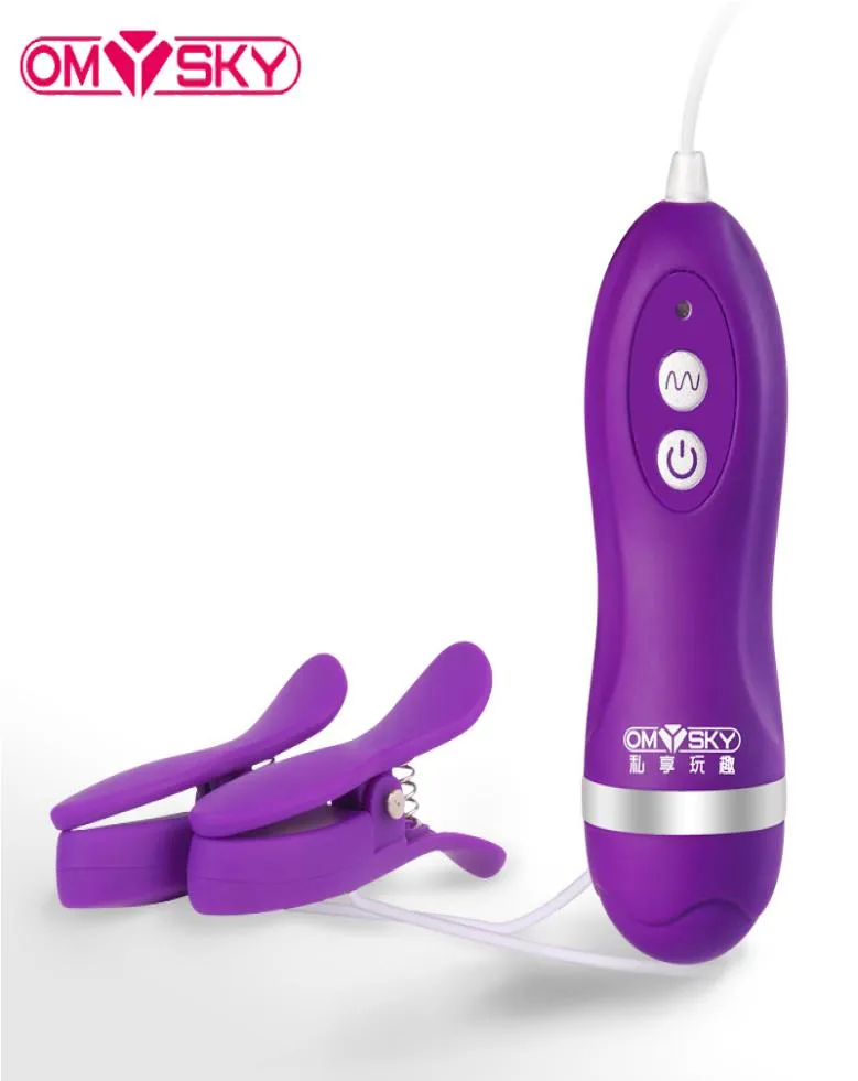 Omysky Nipple Clips Vibratore Remote Control 10 Modies BDSM Game adulto Vagina clitoride morsetti vibranti giocattoli sessuali erotici per donne Y18269649