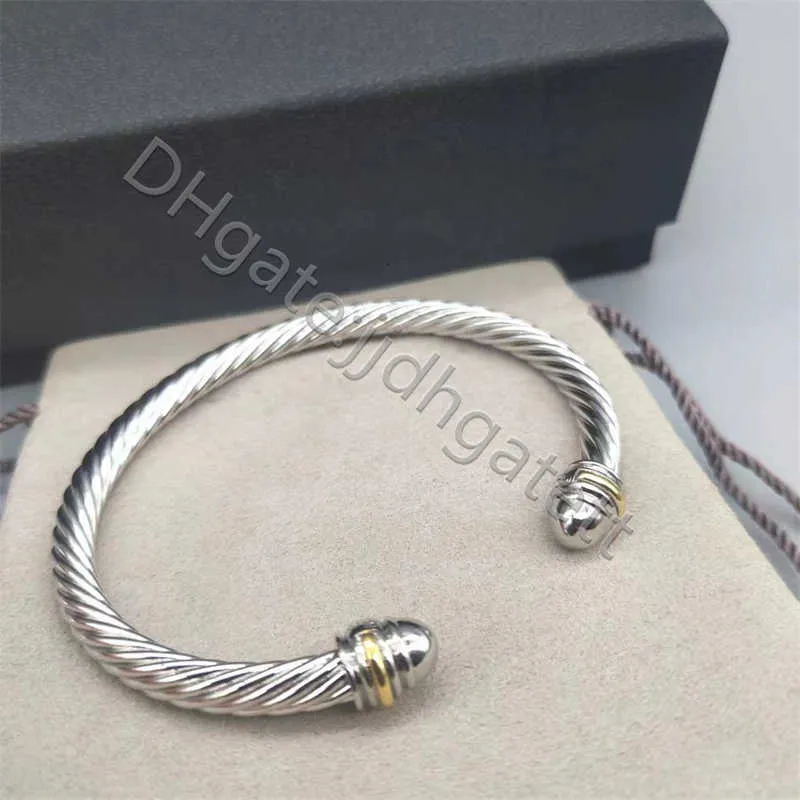 Wedding Bracelet Luxury Designer S925 Twisted Pearl Head Women Fashion Twist Bracelets 18K Gold Plated Lovers Gift Bangles Wholesale 5MM 4MM thick U2KP