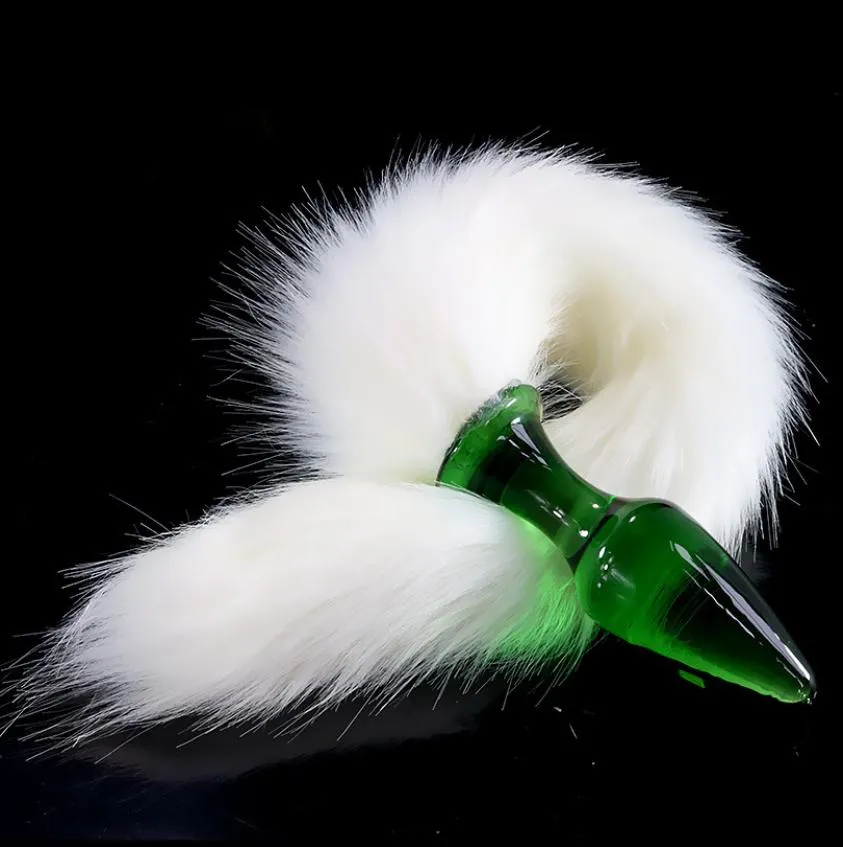 Fake Fox Fox Tail Glass anal plug Toys pour femme adulte masturbator gpot anus stimulateur en verre bouchon bouchon de la queue Y1907563803