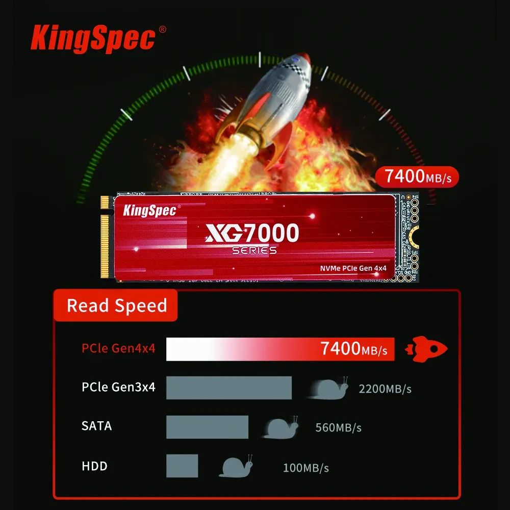 KingSpec 1TB NVMe M.2 SSD PCIe 4.0 7000MB/S From Ddmyhome