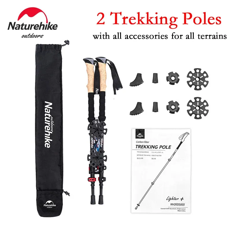 2PCS Trekking Biegle Fibre Fibre Telescopic Szybki spacerowe namiotowe bieguny foyerowe patyki węglowe mody wędrówki 240327