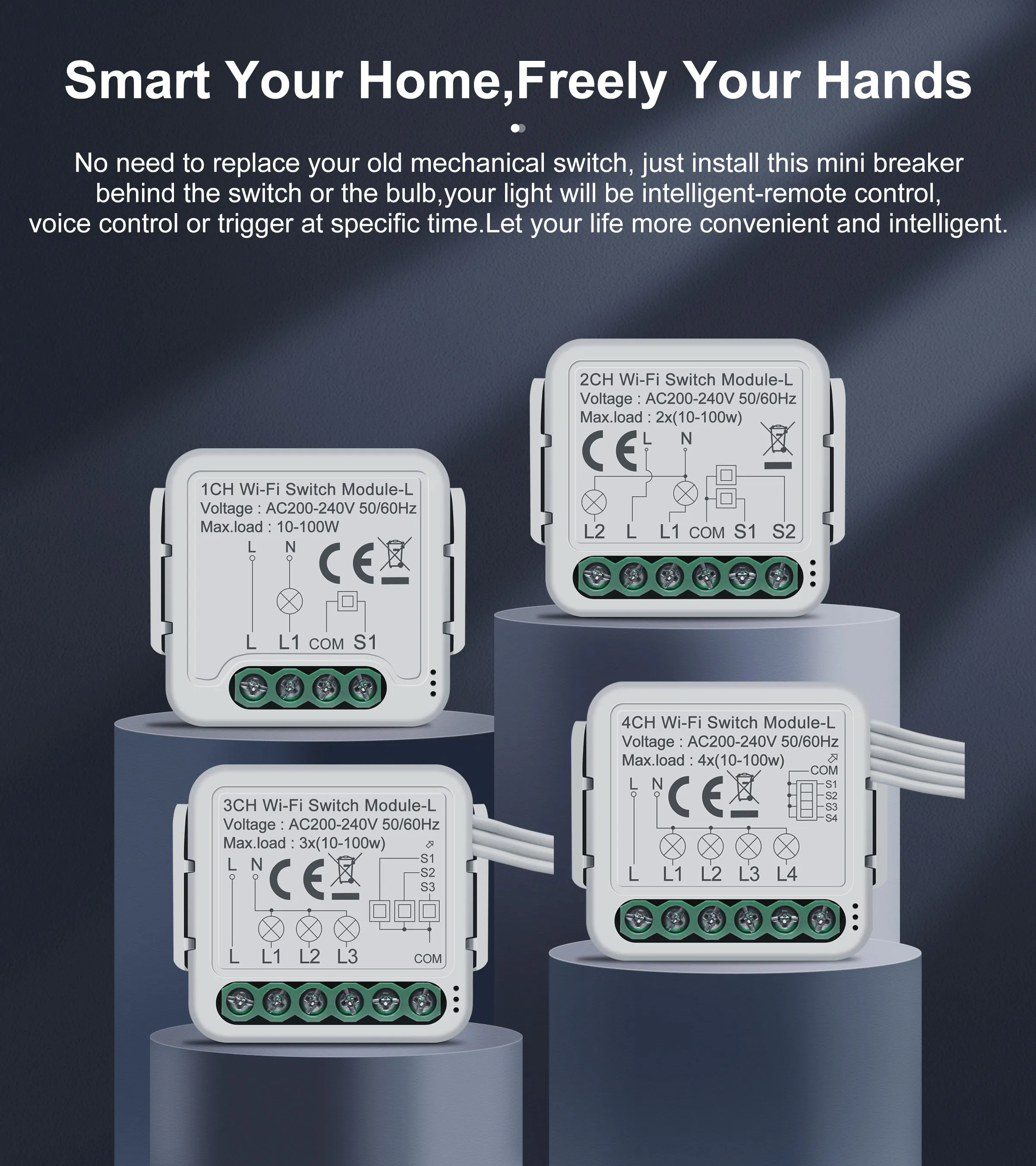 HNCY Zigbee Smart Lichtschakelaar, 2-weg WiFi-relaismodule, Smart Life schakelaar, compatibel met Tuya app, Alexa & Google Home, mini doe-het-zelf schakelaar, past achter wandschakelaar, 2 stuks