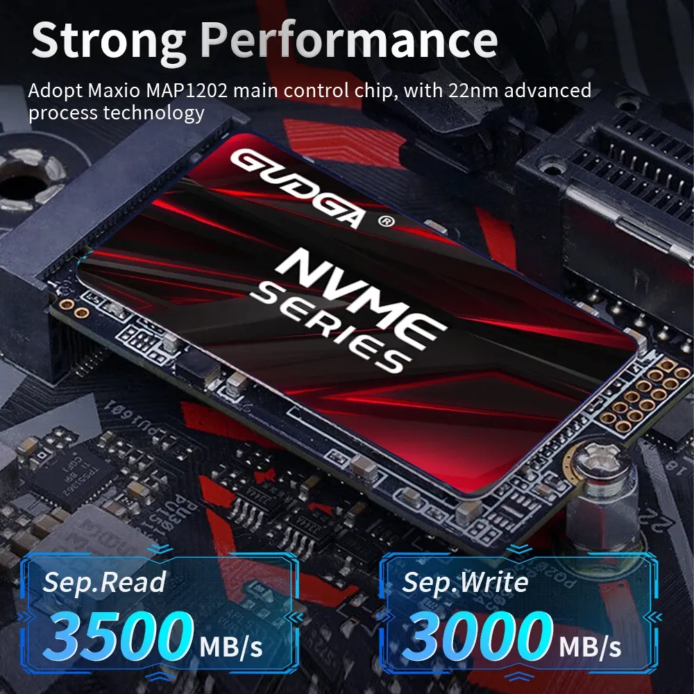 Приводы Gudga M2 NVME PCIE 3.0 X4 SSD 512GB 1TB 128GB 256 ГБ SSD Сплошное привод 3500 МБ/с диск жесткого диска M.2 2242 для рабочего стола для ноутбука