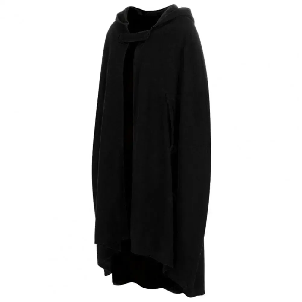 Medieval Style Winter Woman Cloak zagęszczony ciepły wiatroodporne wydłużone otwory rękawa z kapturem Ponchos Długie szal