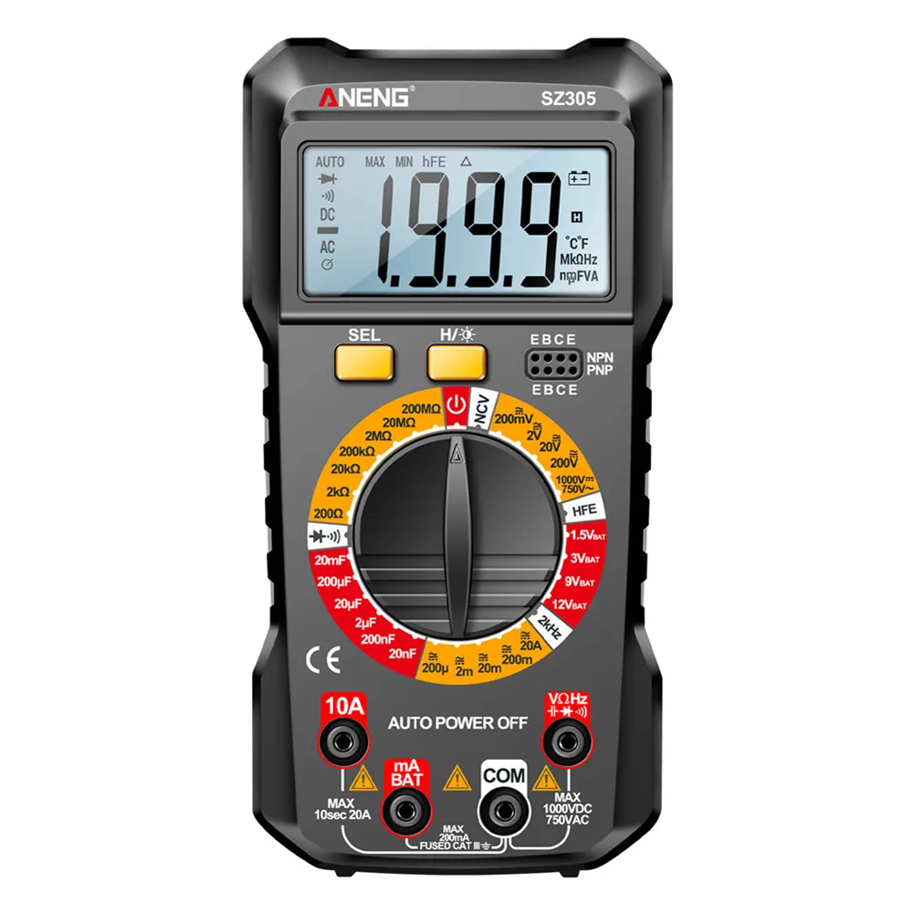 Wholesale Intelligent Multimeter Large Screen AC/DC Voltage Tester 1999 ...