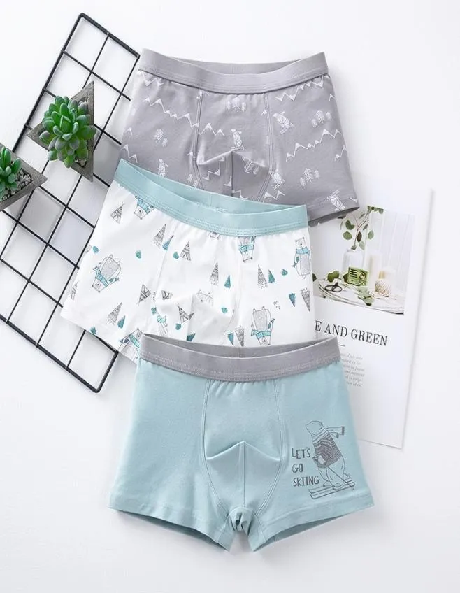 Enfants039s sous-vêtements pour bébé coton slips caricatures Primer sous-pants 6 8 10 12 14 ans Briefes de culotte en bas âge à rayures 3PCSL2844819