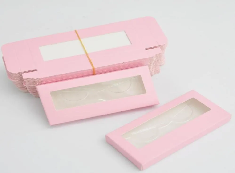 False Eyelashes Whole Paper Lash Boxes Packaging Eyelash Box Package Customize No Tray Logo Rectangle Pink Cardboard Storage M1402594