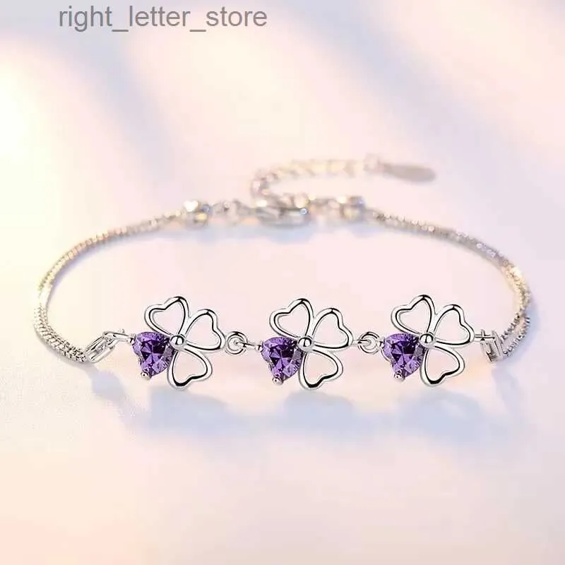 Bangle New Fine 925 Серебряный серебряный аметист