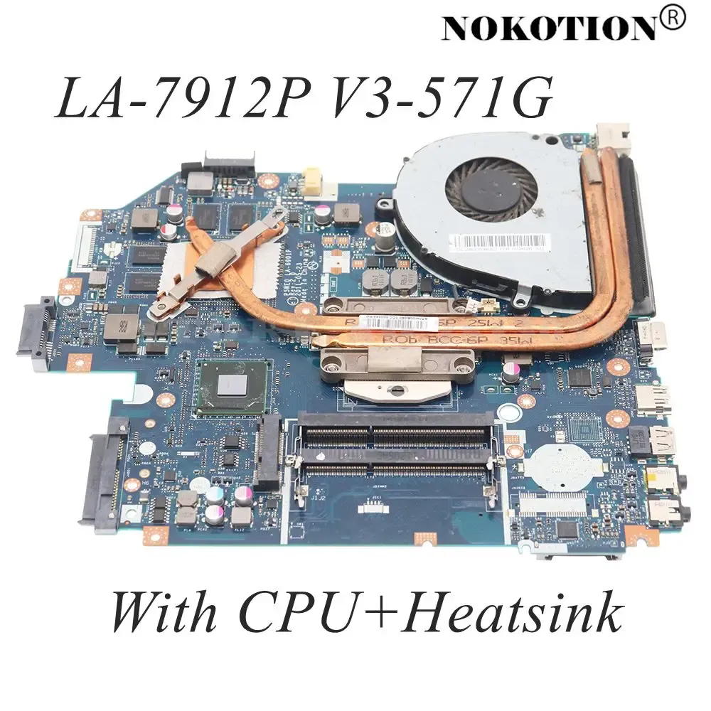 Moderkort 5WVH Q5WV1 LA7912P för ACER Aspire V3571G E1571 E1571G Laptop Motherboard med GT630M GT640M GT730M 710M GPU+CPU+kylfläns