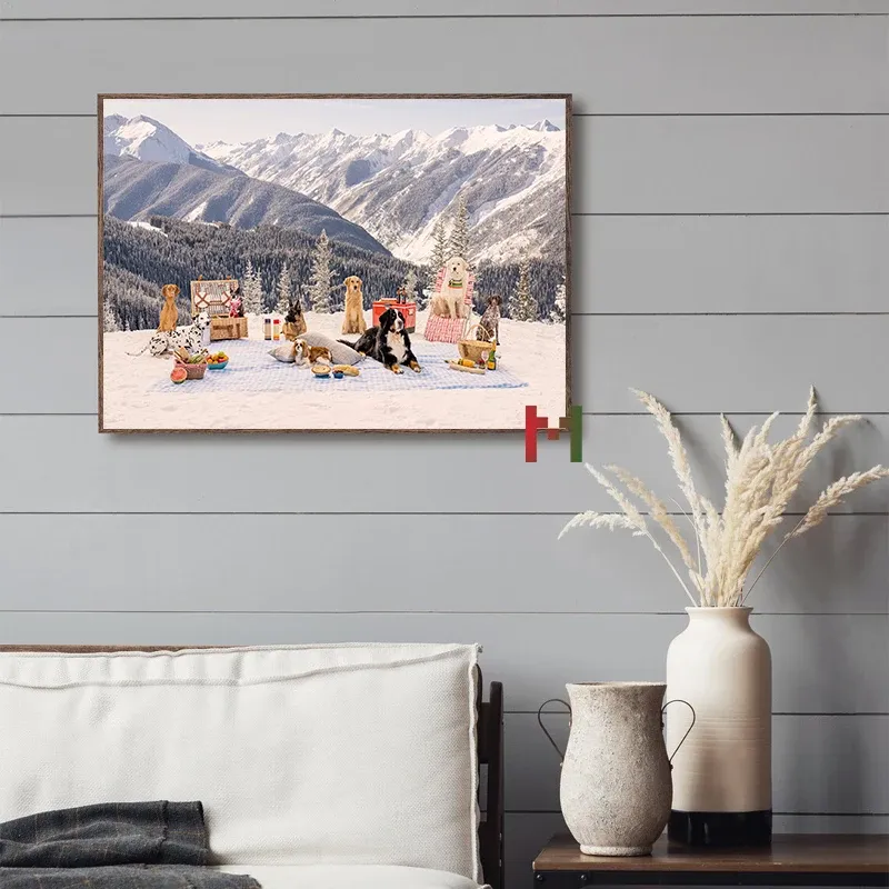 Aspen Ski Resort Skiën Winterposter Canvas Printing Luxe Lifestyle Wall Art Decor Club Home Room Bar Skiing Wall Decoratie