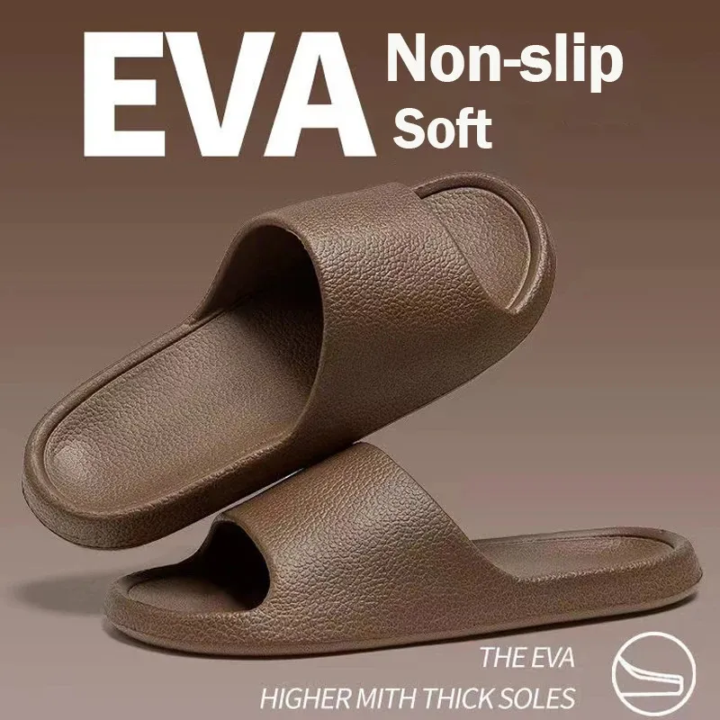 Summer Slippers For Men Women Eva Soft Bottom Slippers Indoor House Slides Flat Sandals Outdoor Beach Shoes Man Flip Flops 240329