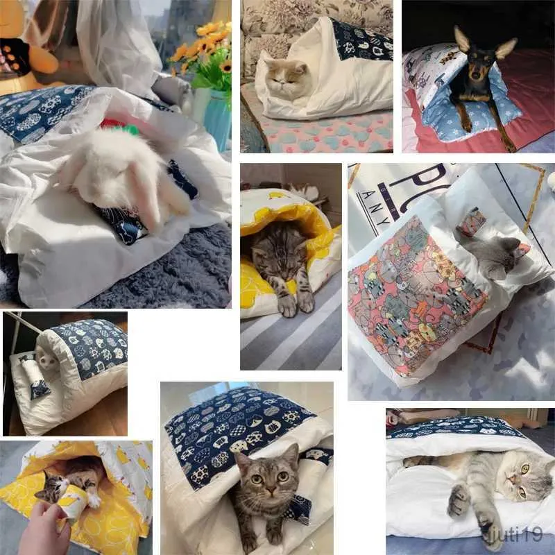 Łóżka kota meble kawaii zdejmowane koty łóżka dom domowy produkty dla dorosłych kotów duże paszo psa koty koty domowe jaskinia wygodne jedzenie