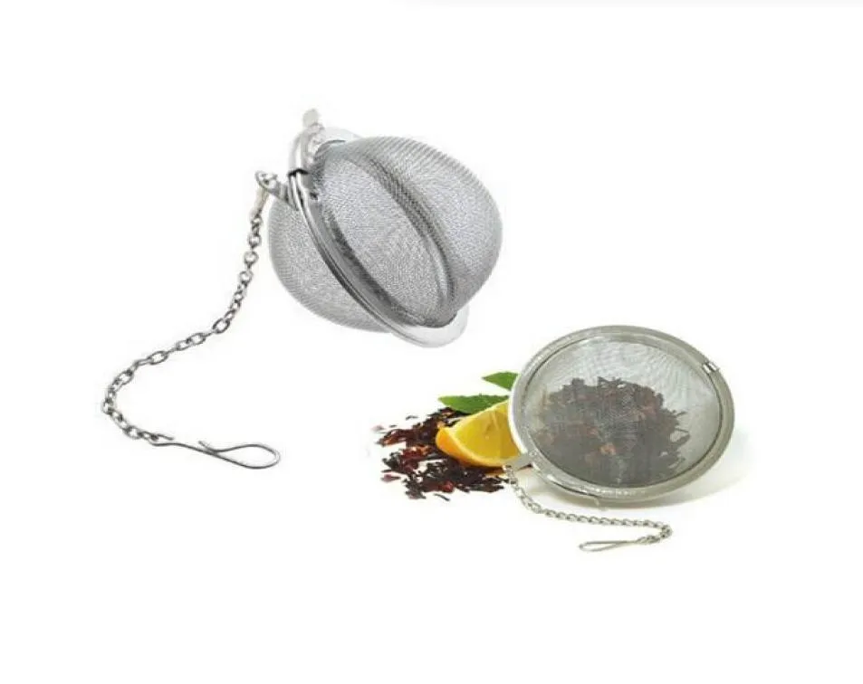 Ny rostfritt stål sfär Låsning Spice Tea Ball Silter Mesh Infuser Te Siler Filter Infusor 2002420
