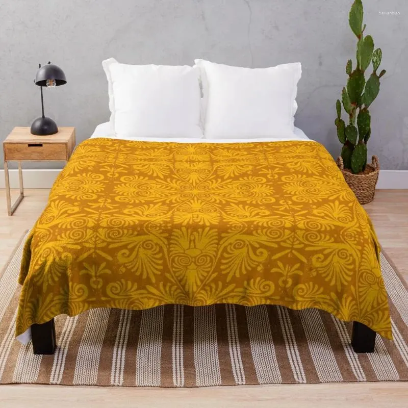 Decken Altes Muster Urlaub Gold Fleece für Betten große Wurfdecke