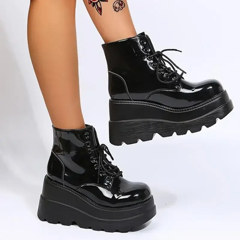 Baskets Noires Femme à Talon Compensé - Chaussures Plates Confortables Pour L'été, Style Décontracté - 7