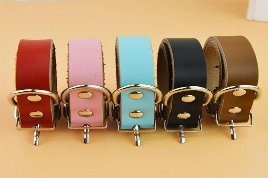 Support Drop Shippng High Quality Pure Cow Leather Pet Dog Cand Col Collar STRAP 100 PIODSLOT314N2424301