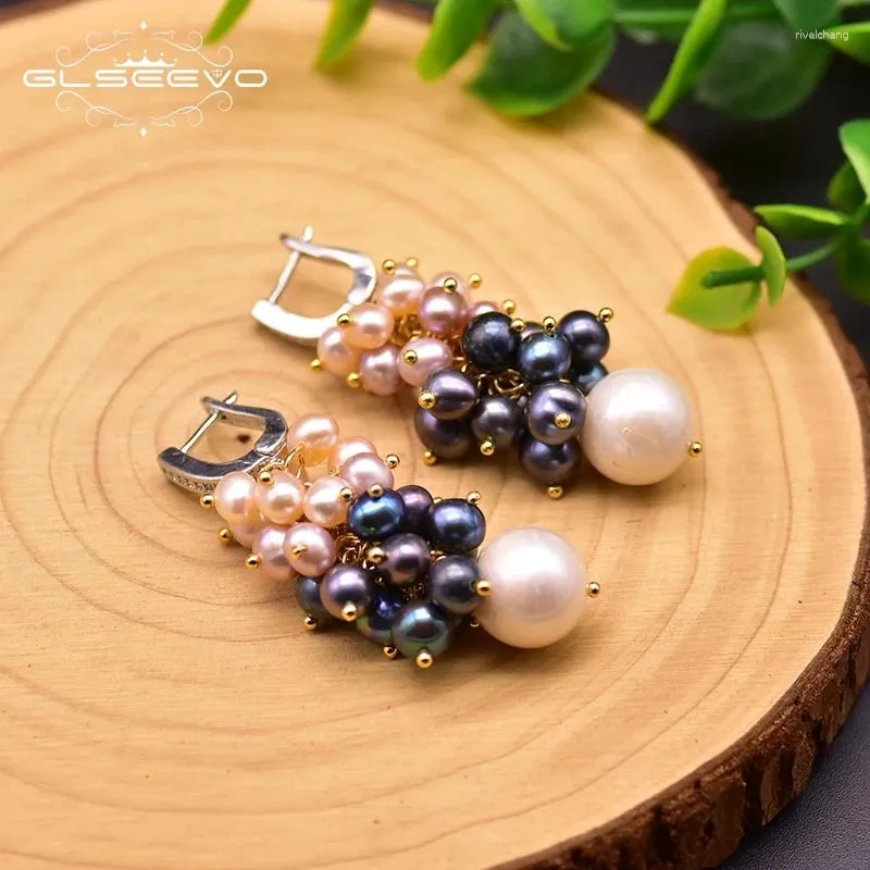 Dangle Earrings GLSEEVO 925 Sterling Silver Handmade Fresh Water Pearls Classic Drop For Women Anniversary Girls Jewelry Perla GE0926B