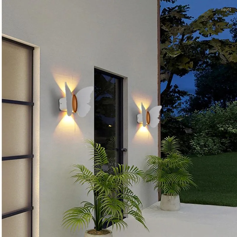 Настенная лампа современная творческая открытая декоративная минималистская нордистская светодиодная светодиодная прикроватная лестничная коридор металлическая бабочка