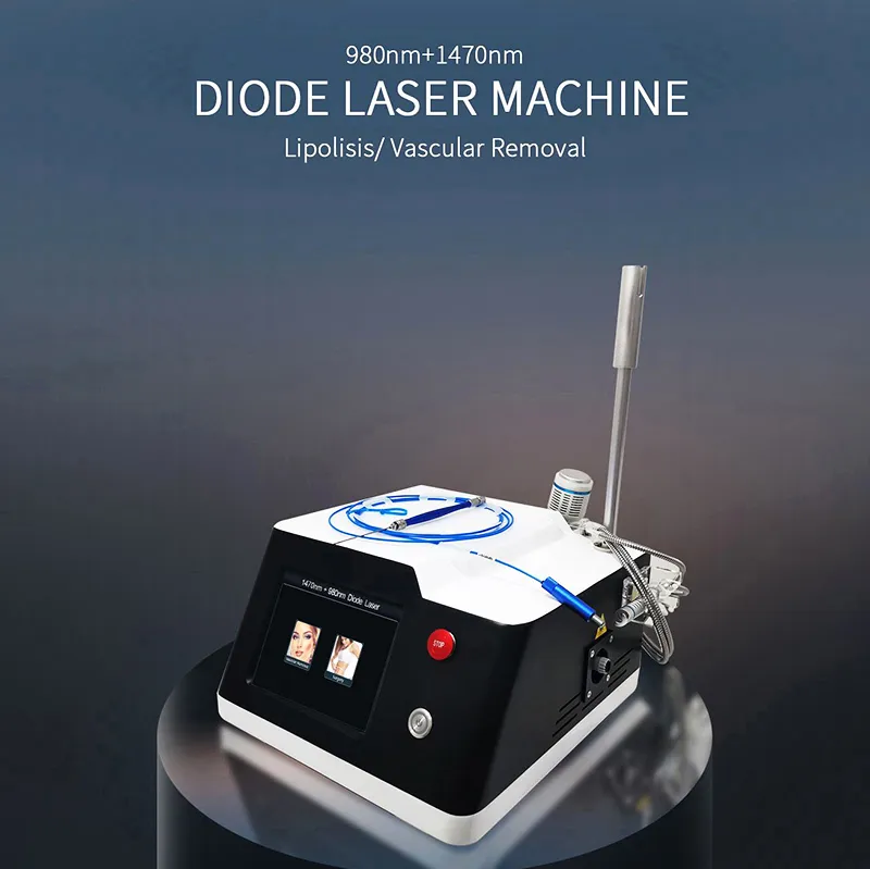 Endolaser Endoolfting Laser Lipolyse Machine de réduction des graisses 980 nm 1470 nm Élimination de la veine d'araignée