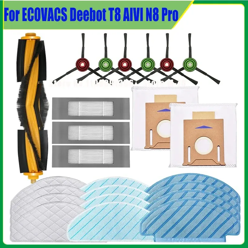 Pour Ecovacs Deebot T8 AIVI N8 Pro Series Robot Aspirateur MAIN ROLLER Sac à poussière Brouss de brosse HEPA