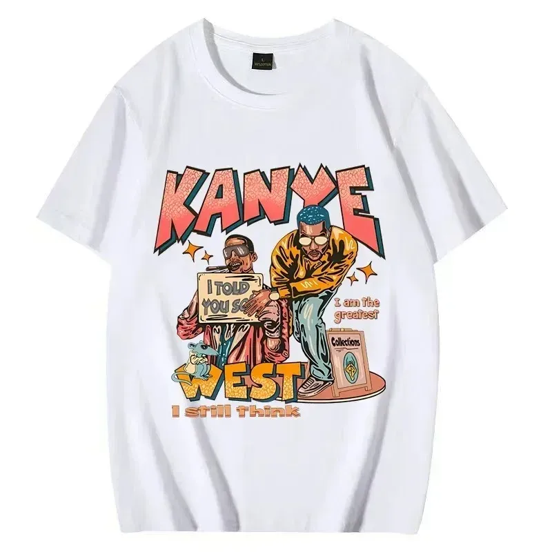 2024 vestiti a maniche corte kanye west t-shirt uomo abbigliamento da donna uomo hip hop fan top t