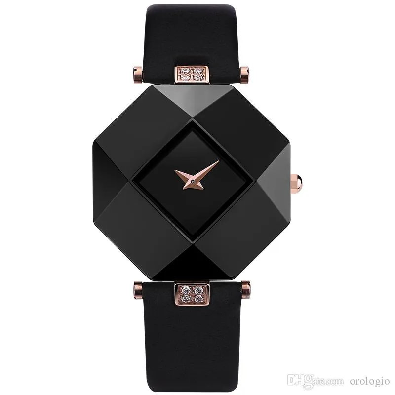 Guarda Donne di lusso Orologi nuovi orologi della moda Celamica Canna cinghia Diamond Forma Nessun numero di nicchia Design