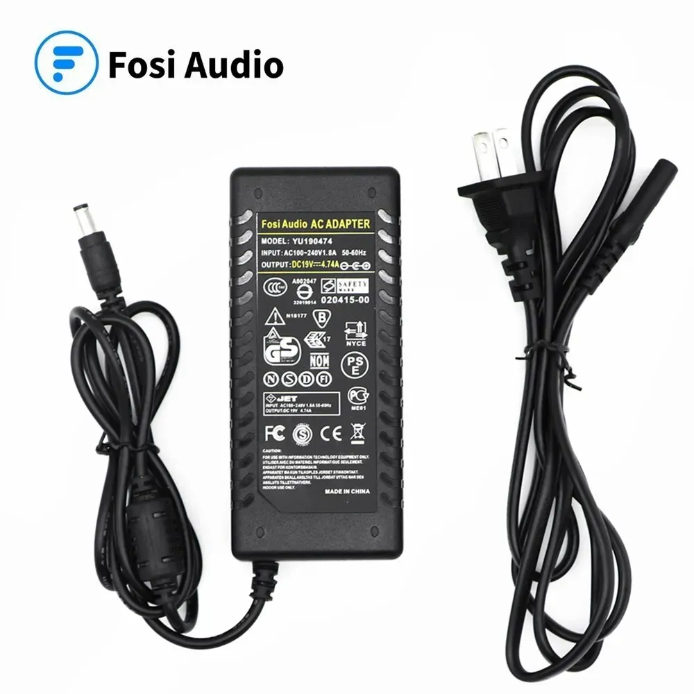 Laddare FOSI Audio 19V 4.74A Strömförsörjning AC/DC Adapterladdare för förstärkare Laptop DAC Input 100240V 50/60Hz