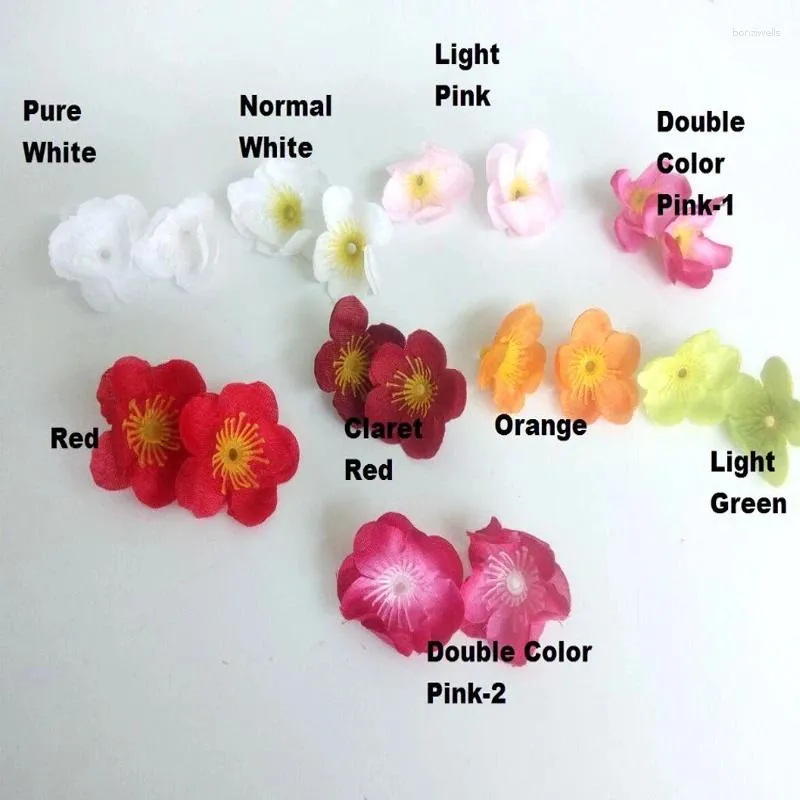 Kwiaty dekoracyjne 19000pcs/ partia Wysoka jakość wykonana 40 25 mm jedwabna kwiat kwiat Cherry Head odpowiedni dla 3 mm LED 9 kolorów